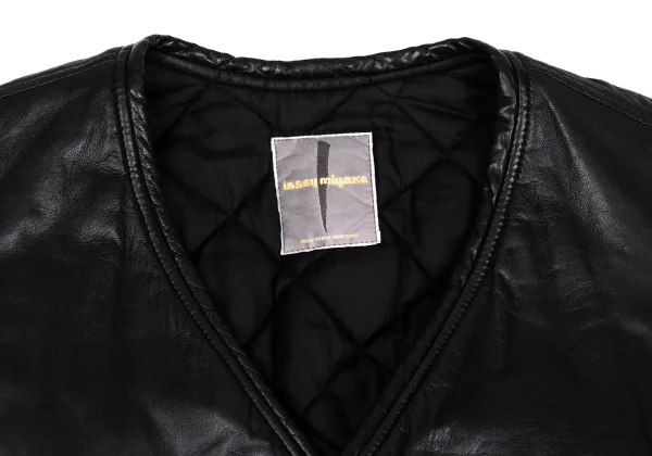 ISSEY MIYAKE Lamb Leather Collarless Blouson K-171790_004