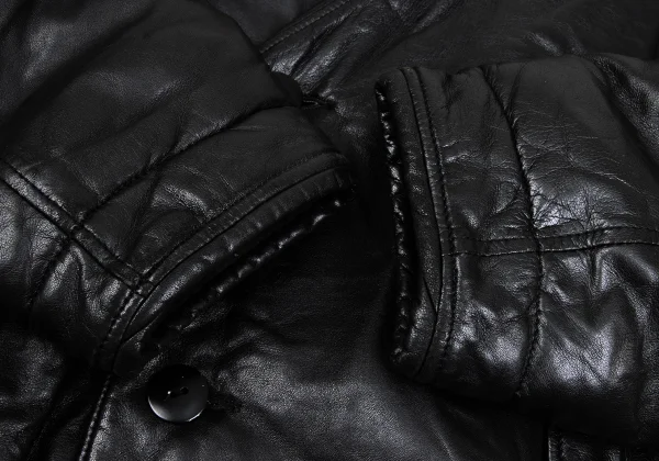 ISSEY MIYAKE Lamb Leather Collarless Blouson K-171790_006