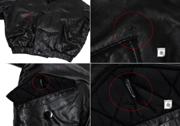 ISSEY MIYAKE Lamb Leather Collarless Blouson K-171790_009
