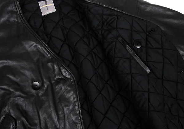 ISSEY MIYAKE Lamb Leather Collarless Blouson K-171790_011