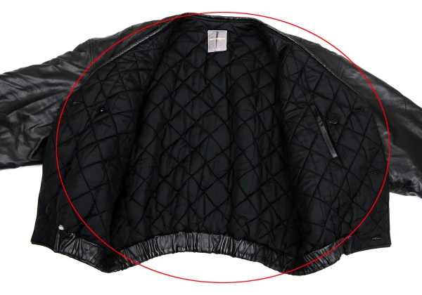 ISSEY MIYAKE Lamb Leather Collarless Blouson K-171790_012