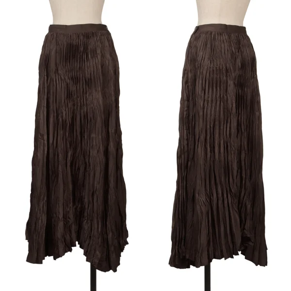 ISSEY MIYAKE Pleated Flare Skirt Brown M K-171796_001