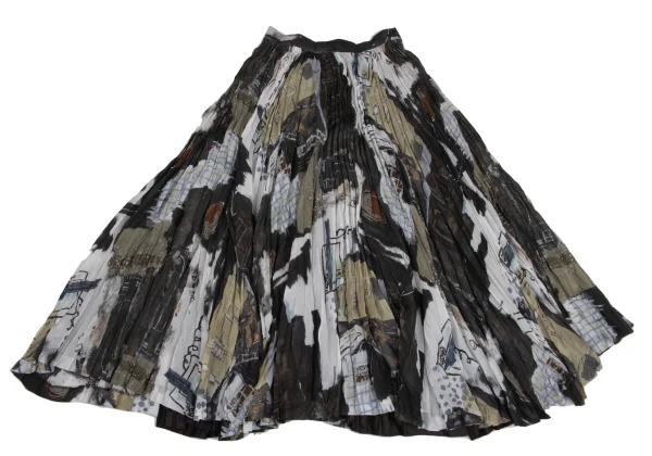 ISSEY MIYAKE Graphic Print Pleated Skirt K-171798_002