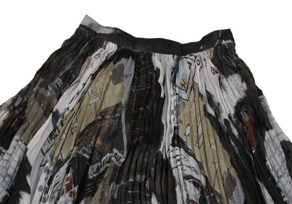 ISSEY MIYAKE Graphic Print Pleated Skirt K-171798_003