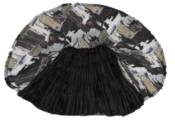 ISSEY MIYAKE Graphic Print Pleated Skirt K-171798_010