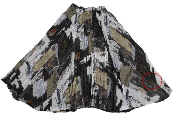 ISSEY MIYAKE Graphic Print Pleated Skirt K-171798_016