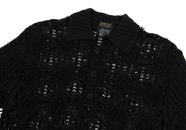YOSHIYUKI KONISHI Cotton Nylon Crochet Knit Shirt K-171801_002