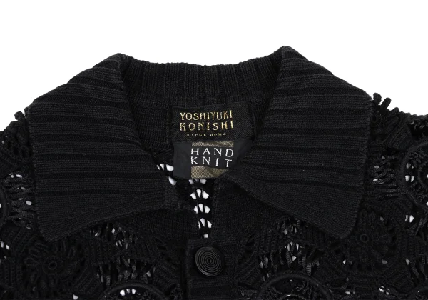 YOSHIYUKI KONISHI Cotton Nylon Crochet Knit Shirt K-171801_003