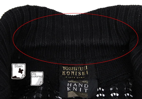 YOSHIYUKI KONISHI Cotton Nylon Crochet Knit Shirt K-171801_006