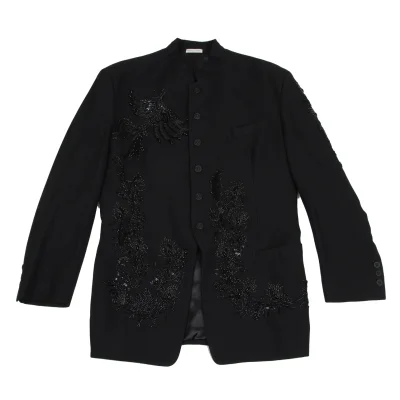 YOSHIYUKI KONISHI Wool Blend Bijou Stand Collar Jacket