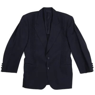 CLAUDE MONTANA Front Tuck Design Wool Jacket