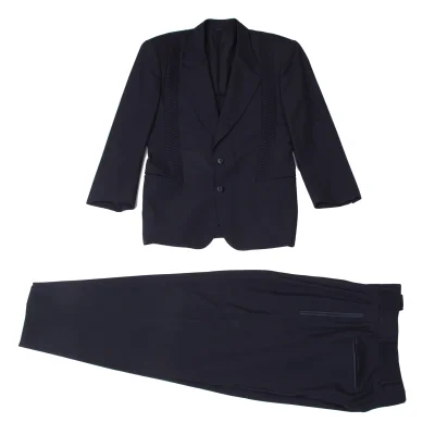 CLAUDE MONTANA Front Tuck Design Wool Jacket & Pants
