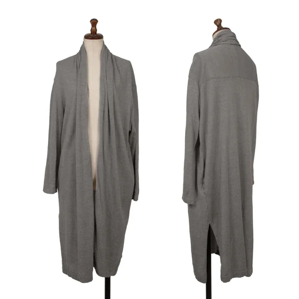 45rpm 45R Shawl Collar Buttonless Long Knit Cardigan Grey 0 K-171815_001