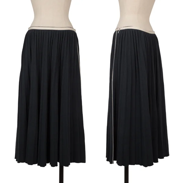 45rpm 45R Wool Piping Pleats Knit Skirt Navy 3 K-171822_001