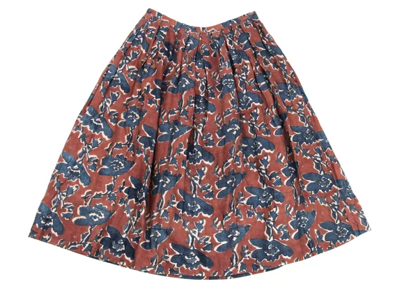 45rpm 45R Indigo Dyed Khadi Silk Printed Skirt K-171823_002