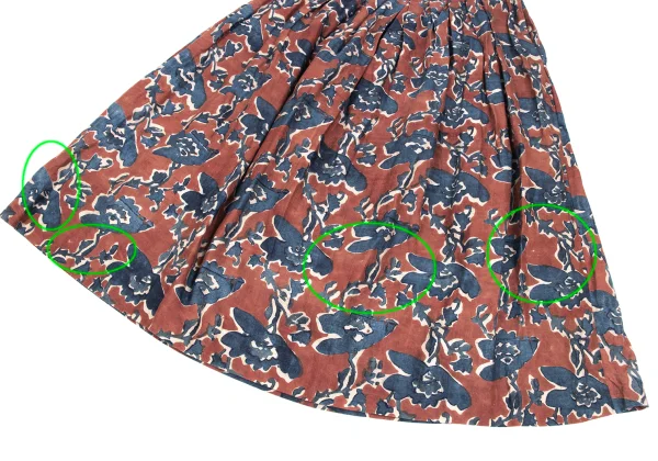 45rpm 45R Indigo Dyed Khadi Silk Printed Skirt K-171823_007