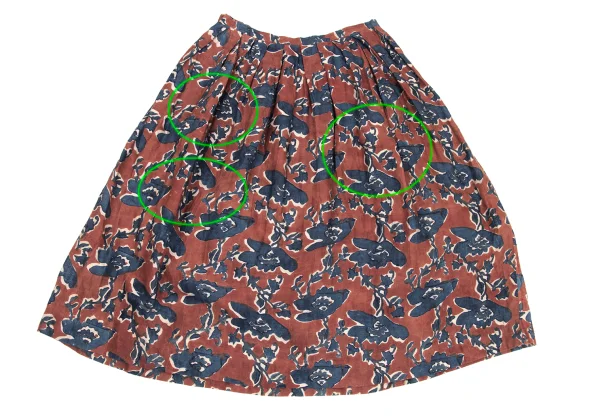 45rpm 45R Indigo Dyed Khadi Silk Printed Skirt K-171823_013