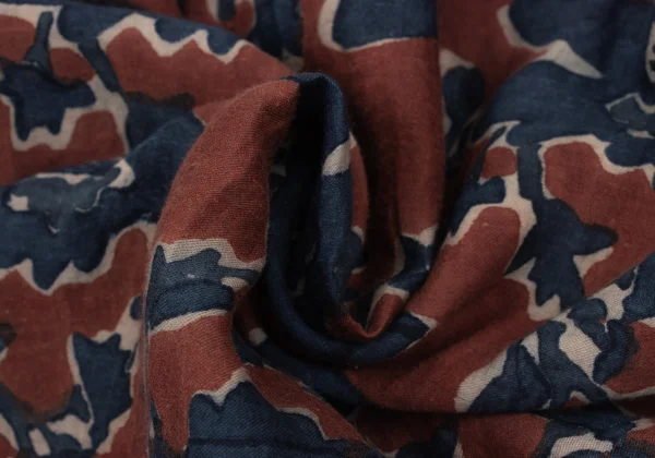 45rpm 45R Indigo Dyed Khadi Silk Printed Skirt K-171823_018