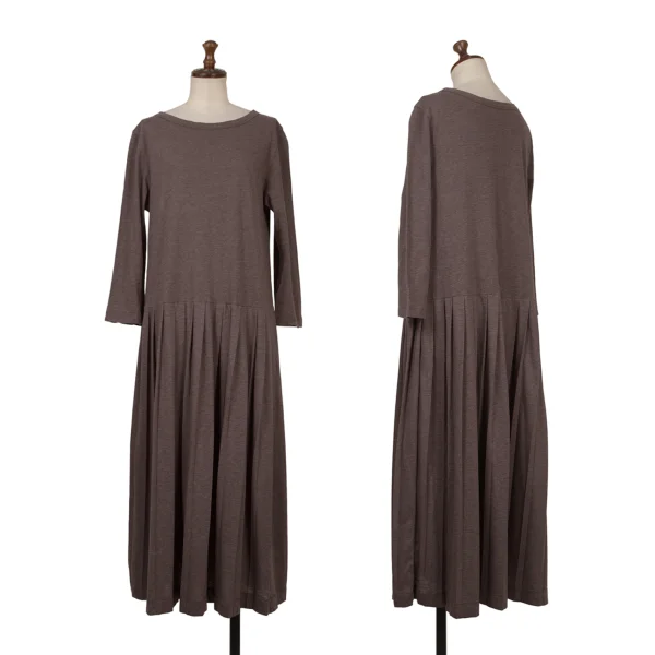 45rpm 45R Cotton Pleats Switching Dress Bordeaux 0 K-171829_001