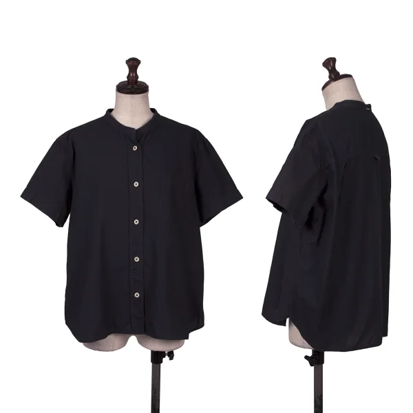 MHL Linen Blended Short Sleeve Shirt Navy 2 K-171843_001