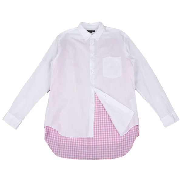 COMME des GARCONS HOMME PLUS Back Checker Layered Shirt White,Pink M K-171847_001