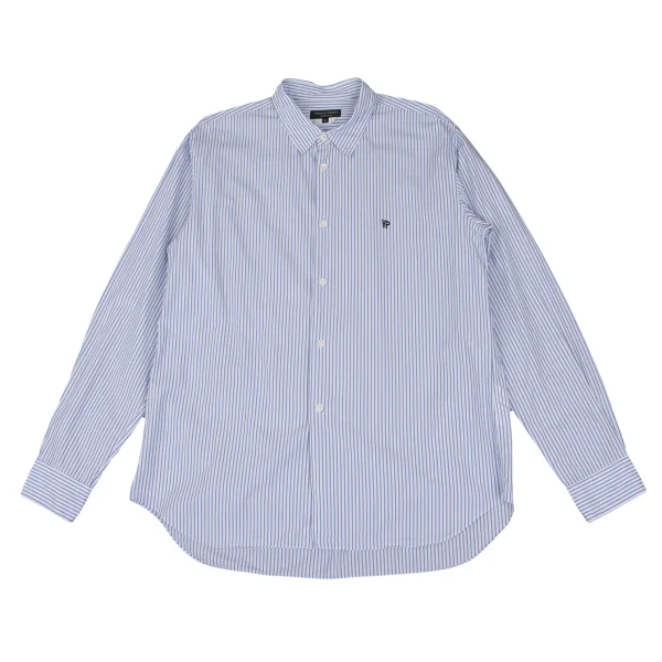 COMME des GARCONS HOMME PLUS Embroidered Stripe Shirt Sky blue,White M K-171848_001