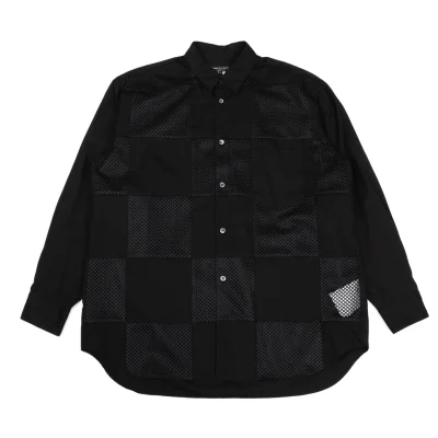 COMME des GARCONS HOMME PLUS Mesh Switching Long Sleeve Shirt