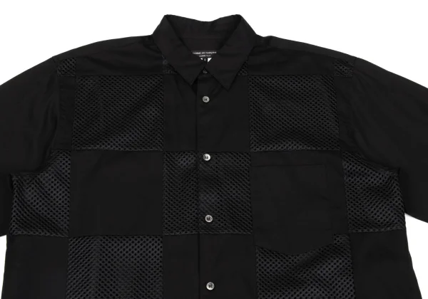 COMME des GARCONS HOMME PLUS Mesh Switching Long Sleeve Shirt K-171849_002