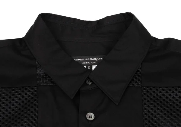 COMME des GARCONS HOMME PLUS Mesh Switching Long Sleeve Shirt K-171849_003