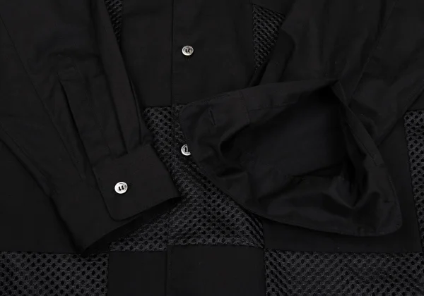 COMME des GARCONS HOMME PLUS Mesh Switching Long Sleeve Shirt K-171849_007