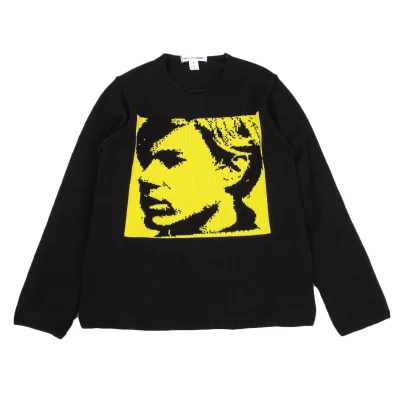COMME des GARCONS SHIRT Andy Warhol Face Intarsia Knit Sweater