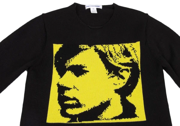 COMME des GARCONS SHIRT Andy Warhol Face Intarsia Knit Sweater K-171858_002