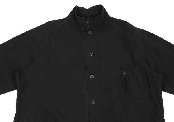 Yohji Yamamoto POUR HOMME Cotton Stand-Collar Long Shirt K-171865_002