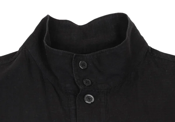 Yohji Yamamoto POUR HOMME Cotton Stand-Collar Long Shirt K-171865_003