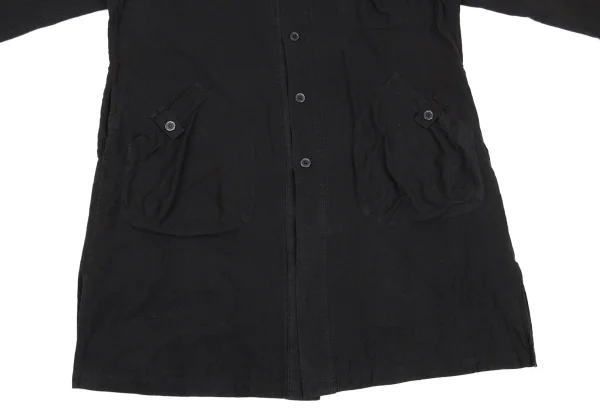 Yohji Yamamoto POUR HOMME Cotton Stand-Collar Long Shirt K-171865_009