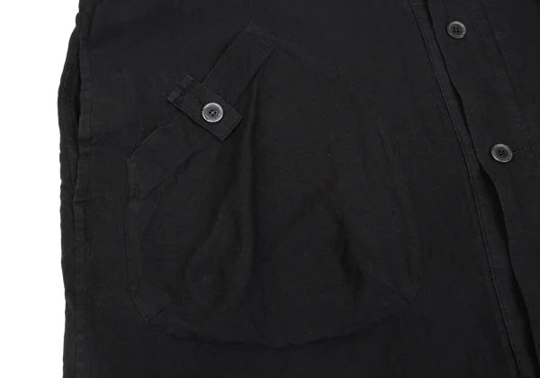 Yohji Yamamoto POUR HOMME Cotton Stand-Collar Long Shirt K-171865_011