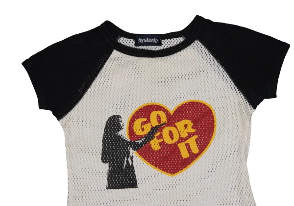HYSTERIC GLAMOUR Heart Print Mesh T Shirt K-171869_002