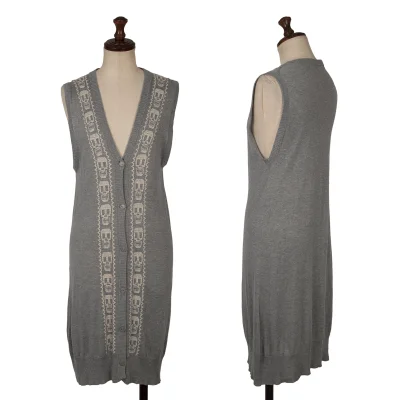 HYSTERIC GLAMOUR Skull Stitch Sleeveless Long Vest