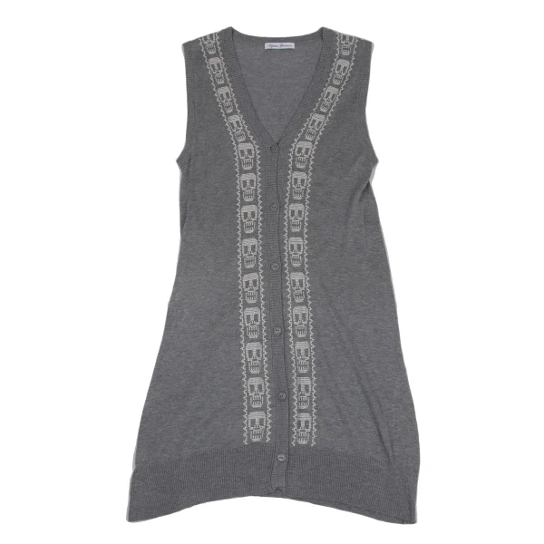 HYSTERIC GLAMOUR Skull Stitch Sleeveless Long Vest K-171870_002