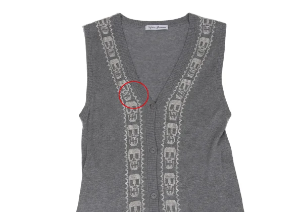 HYSTERIC GLAMOUR Skull Stitch Sleeveless Long Vest K-171870_003