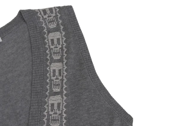 HYSTERIC GLAMOUR Skull Stitch Sleeveless Long Vest K-171870_006
