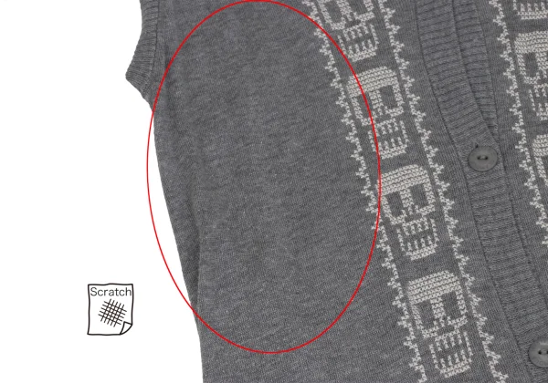 HYSTERIC GLAMOUR Skull Stitch Sleeveless Long Vest K-171870_008
