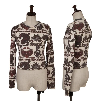 GAULTIER JEAN'S Skull Dragon Print Short T Shirt