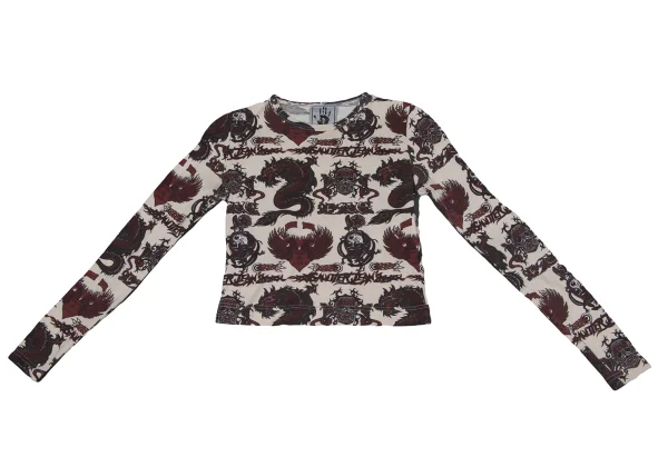 GAULTIER JEAN'S Skull Dragon Print Short T Shirt K-171871_002