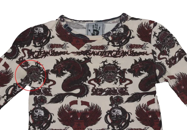 GAULTIER JEAN'S Skull Dragon Print Short T Shirt K-171871_003
