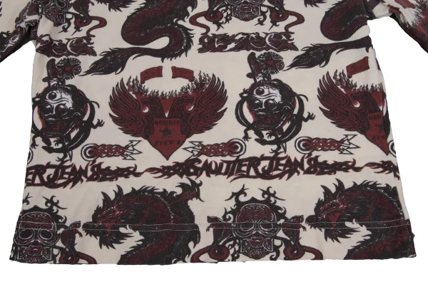 GAULTIER JEAN'S Skull Dragon Print Short T Shirt K-171871_010