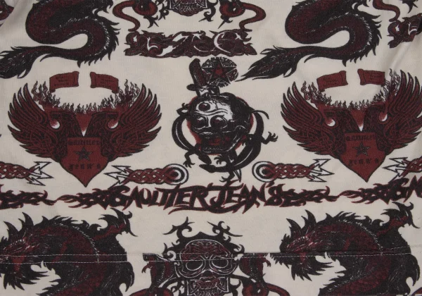 GAULTIER JEAN'S Skull Dragon Print Short T Shirt K-171871_014