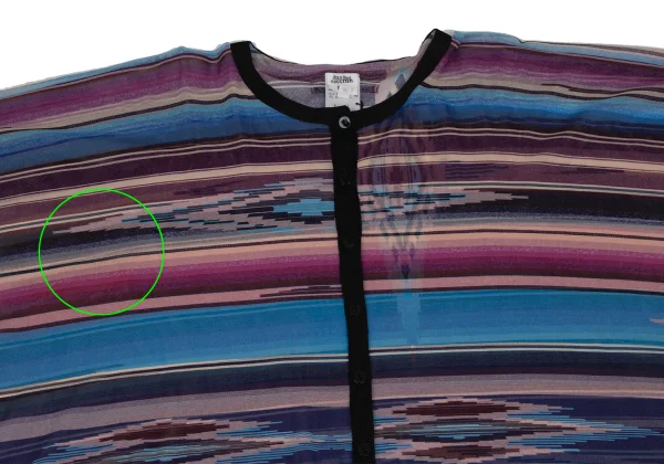 Jean Paul GAULTIER FEMME Native Stripe Pattern Fringe Mesh Poncho K-171874_003
