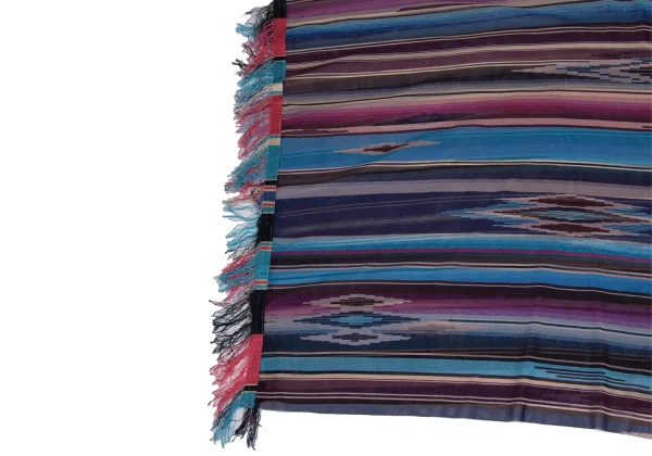 Jean Paul GAULTIER FEMME Native Stripe Pattern Fringe Mesh Poncho K-171874_007