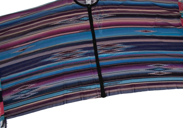 Jean Paul GAULTIER FEMME Native Stripe Pattern Fringe Mesh Poncho K-171874_009